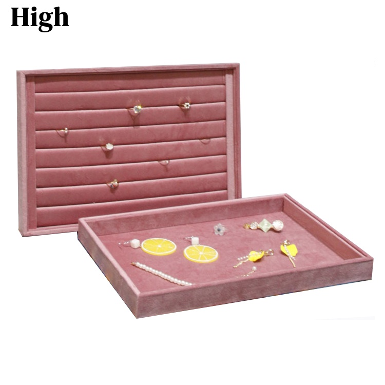 Jewelry Stores With Watches - 핑크 벨벳 쥬얼리 디스플레이 트레이, 대형
