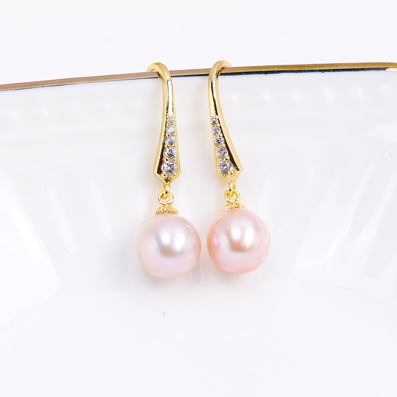 Pearl Stud Earrings - 1쌍 E263 금도금 구리 S925 실버