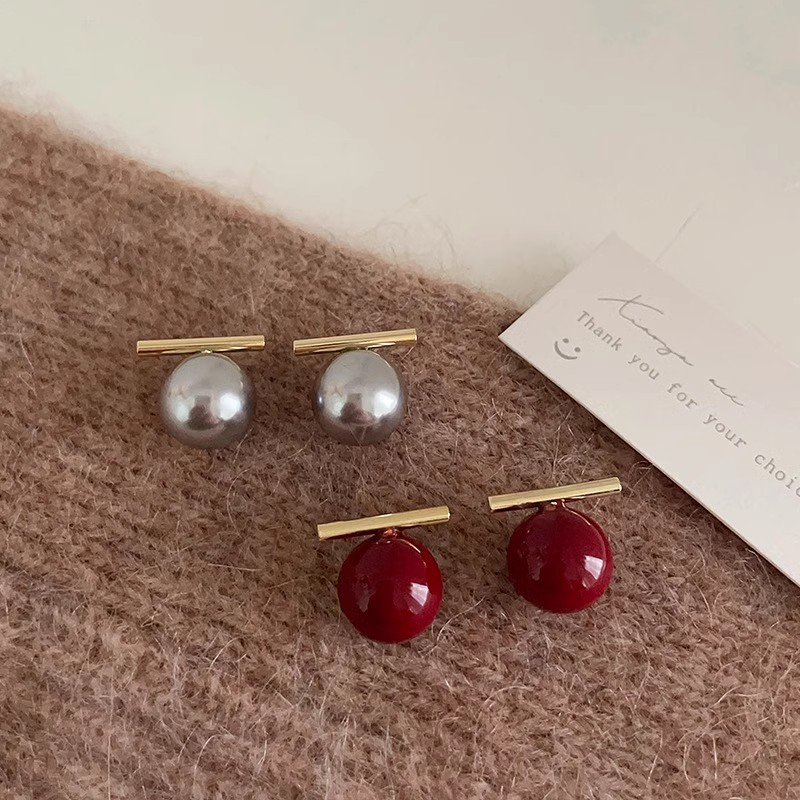 Pearl Stud Earrings - 925 실버 니들 한국 패션 진주