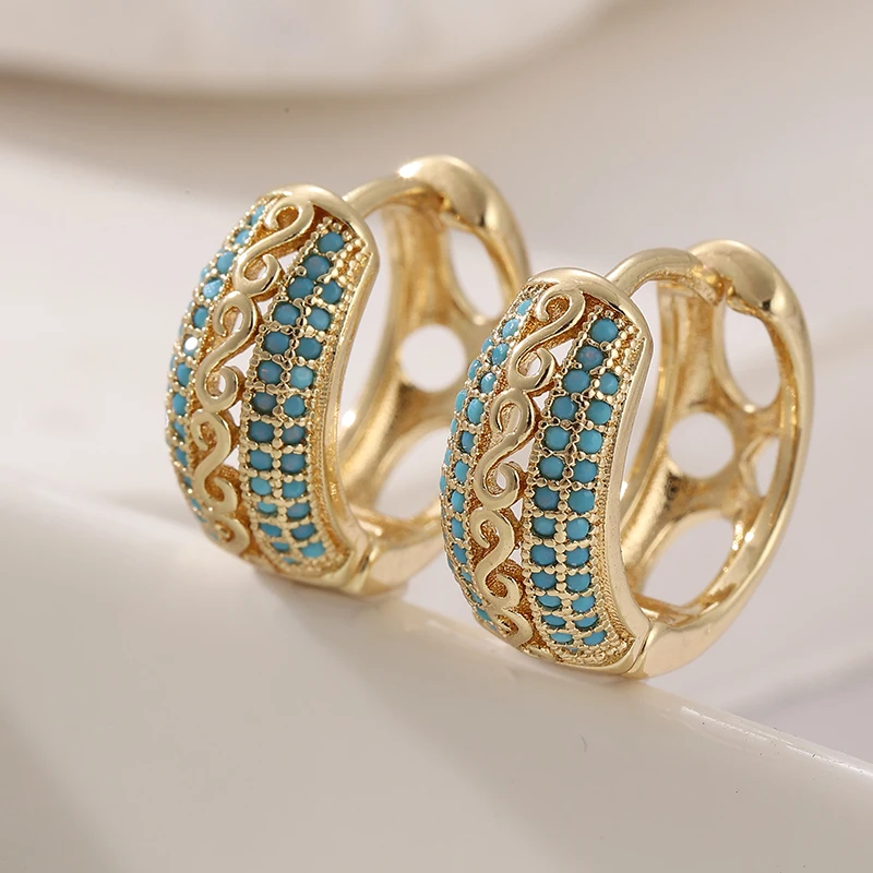Turquoise Stone Ring - 여성을위한 패션 그린 합성 청록색 귀걸이