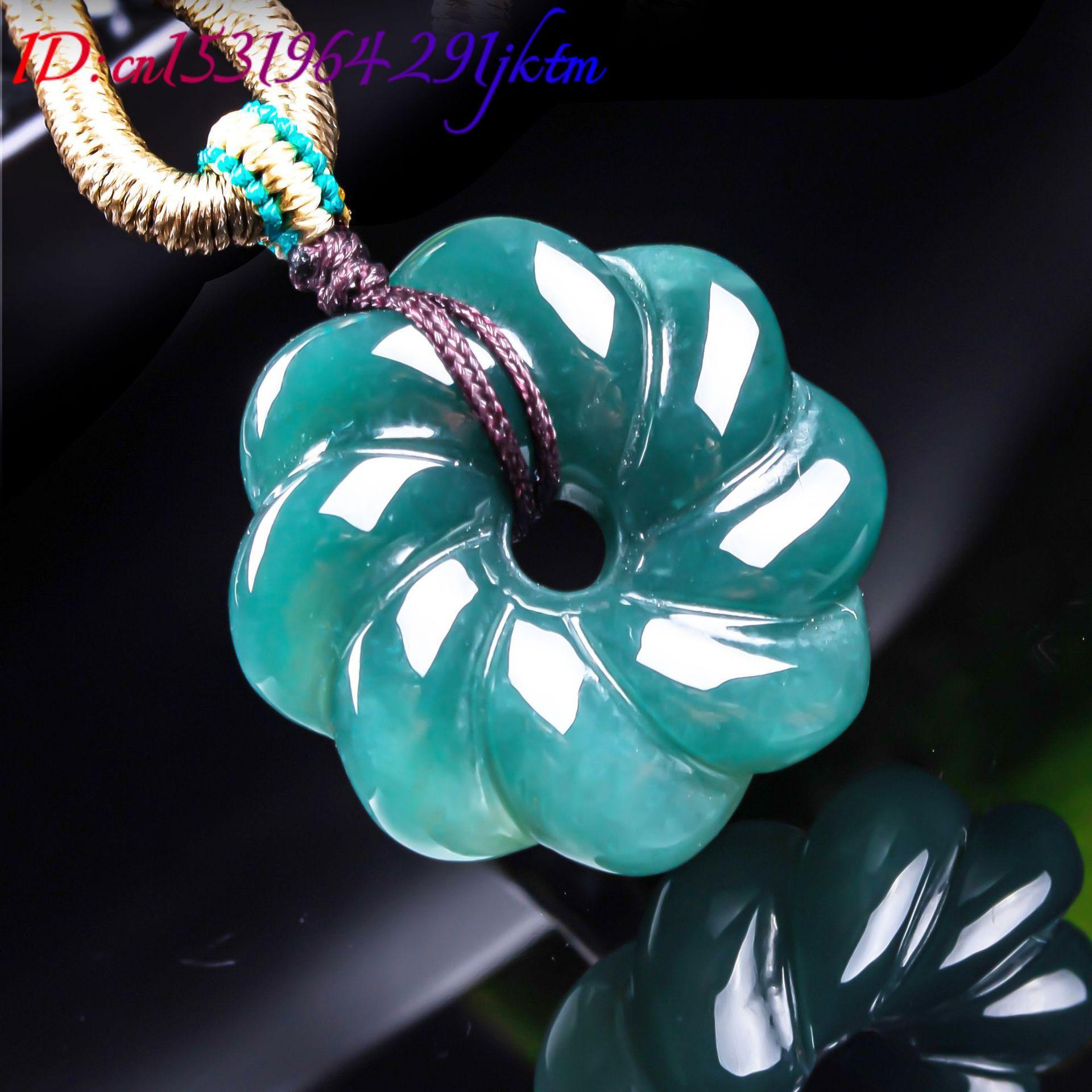 천연 버마산 비취 꽃 모양 펜던트 목걸이 액세서리 보석 - Jewelry & Watches Sp Z Oo Opinie 리뷰 및 가격