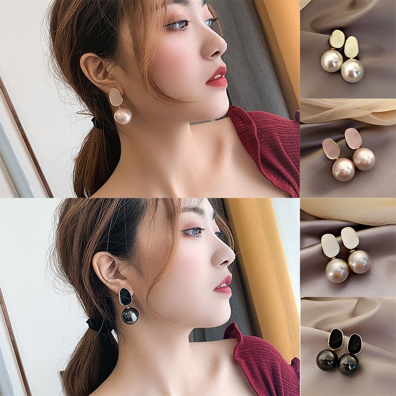 여성을 위한 고귀한 진주 귀걸이, 화이트 핑크 그레이  - Pearl Stud Earrings 리뷰 및 가격
