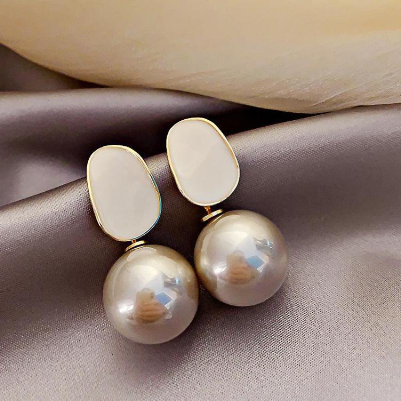 여성을 위한 고귀한 진주 귀걸이, 화이트 핑크 그레이  - Pearl Stud Earrings 리뷰 및 가격