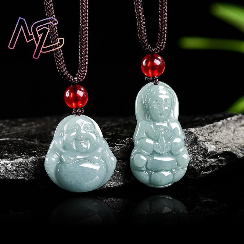 미얀마 경옥 관음 부처님 펜던트 목걸이 빈티지 천연 보 - Jewelry & Watches Sp Z Oo Opinie 리뷰 및 가격