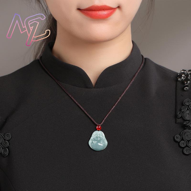 미얀마 경옥 관음 부처님 펜던트 목걸이 빈티지 천연 보 - Jewelry & Watches Sp Z Oo Opinie 리뷰 및 가격