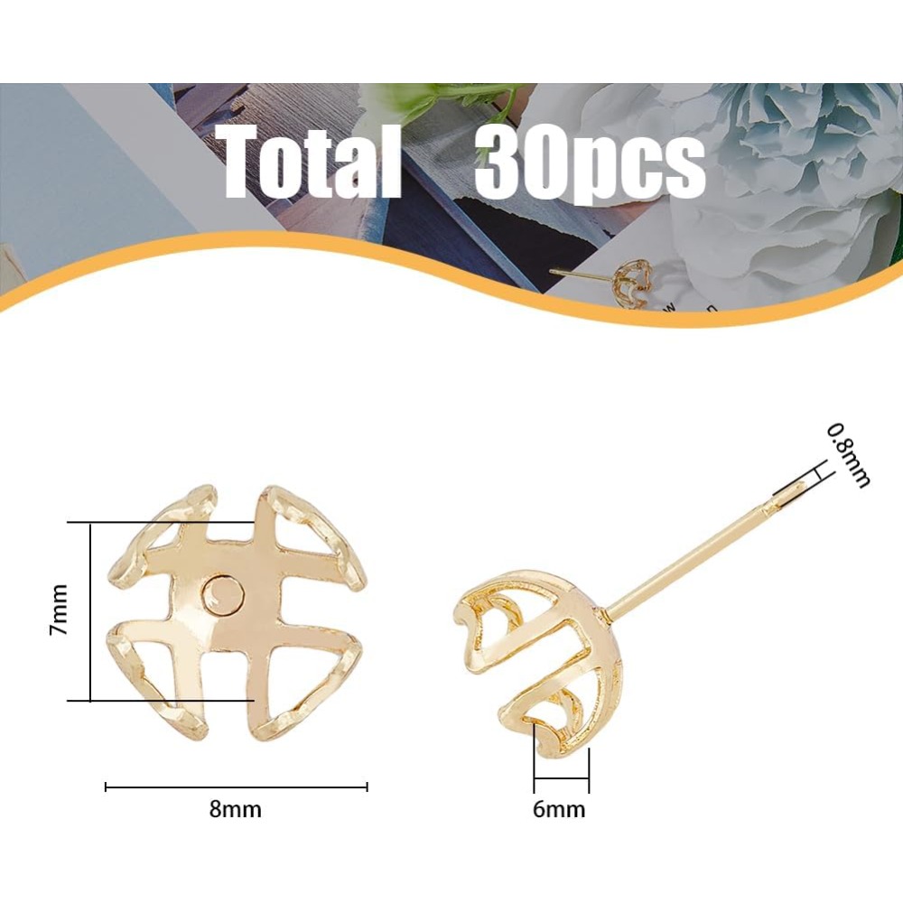 30개입 귀걸이 마운팅 4-하트 프롱 귀걸이 세팅 진주 - Pearl Stud Earrings 리뷰 및 가격