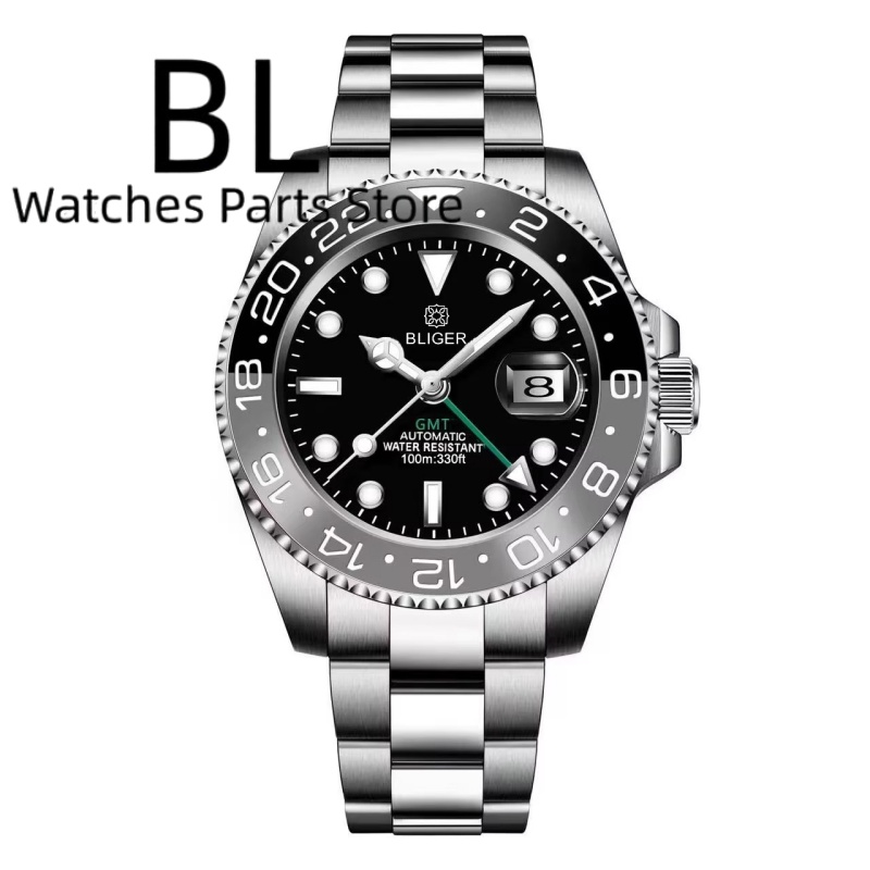 BLIGER 40MM GMT 남성용 기계식 시계 NH3 - Rolex Watch Submariner 리뷰 및 가격