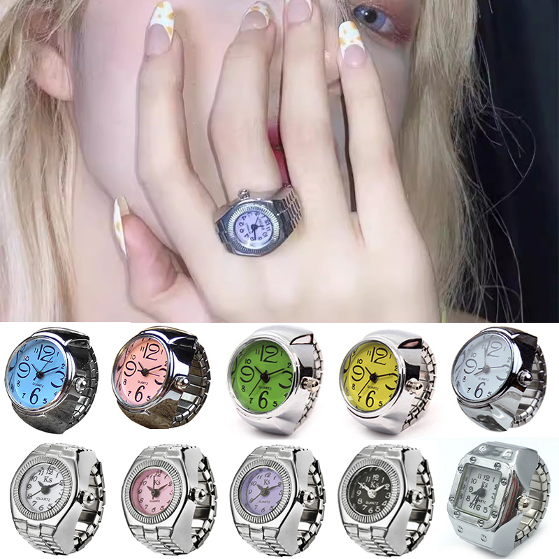 빈티지 실버 미니 펑크 시계 반지 패션 탄성 디지털 쿼 - Vintage Jewelry Watches Women 리뷰 및 가격