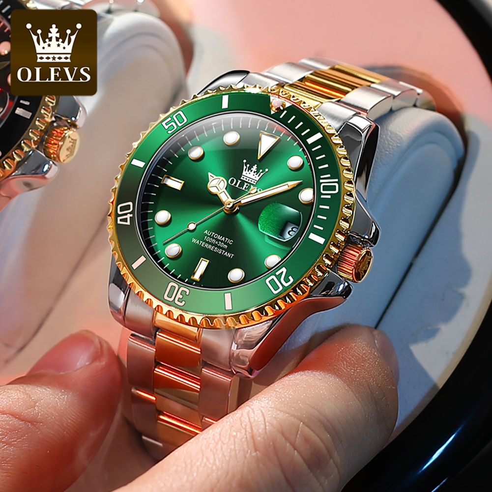 OLEVS 6650 남성용 기계식 시계 럭셔리 탑 브랜 - Rolex Watch Submariner 리뷰 및 가격
