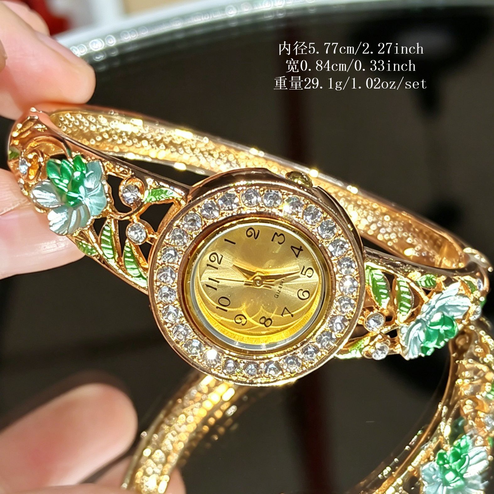 빈티지 골드 에나멜 플라워 여성용 손목시계, 속이 빈  - Vintage Jewelry Watches Women 리뷰 및 가격
