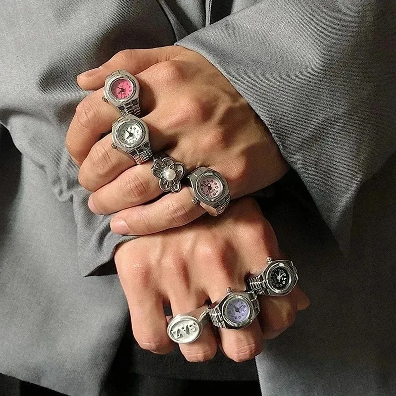 빈티지 80년대 펑크 시계 반지 Y2K 멋진 쿼츠 손가 - Vintage Jewelry Watches Women 리뷰 및 가격