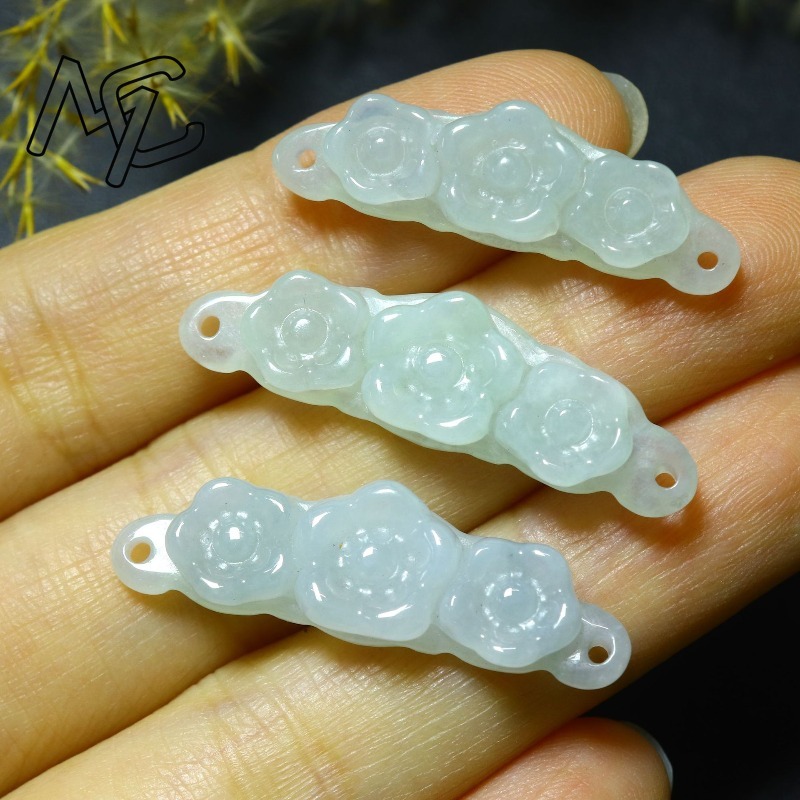 1pc 천연 경옥 에메랄드 꽃 핸드 카드 DIY 액세서 - Jewelry & Watches Sp Z Oo Opinie 리뷰 및 가격