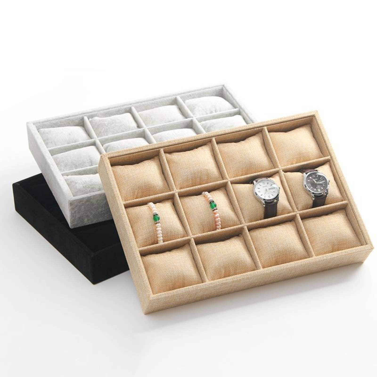 린넨 원단 보석 홀더 오픈탑 시계 보관함 팔찌 진열 정 - Jewelry Stores With Watches 리뷰 및 가격