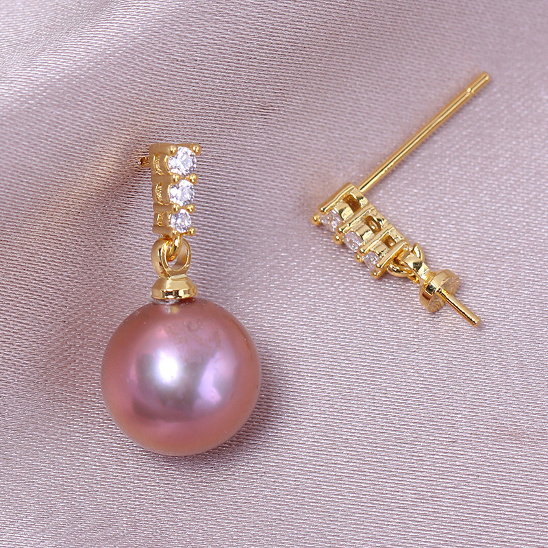 국산 구리 14K 골드, 프린세스 지르콘 진주 스터드  - Pearl Stud Earrings 리뷰 및 가격