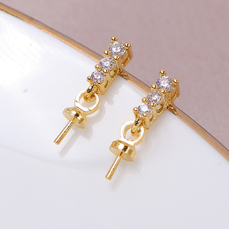 국산 구리 14K 골드, 프린세스 지르콘 진주 스터드  - Pearl Stud Earrings 리뷰 및 가격