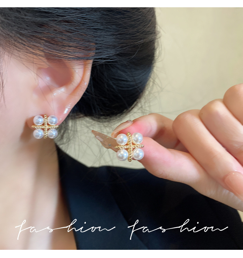 925 실버 니들 한국 패션 크로스 진주 귀걸이 여성용 - Pearl Stud Earrings 리뷰 및 가격