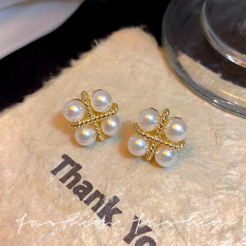 925 실버 니들 한국 패션 크로스 진주 귀걸이 여성용 - Pearl Stud Earrings 리뷰 및 가격