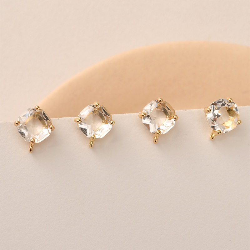 10 쌍 색상면 처리 된 사각형 유리 귀걸이 스터드 포 - Pearl Stud Earrings 리뷰 및 가격