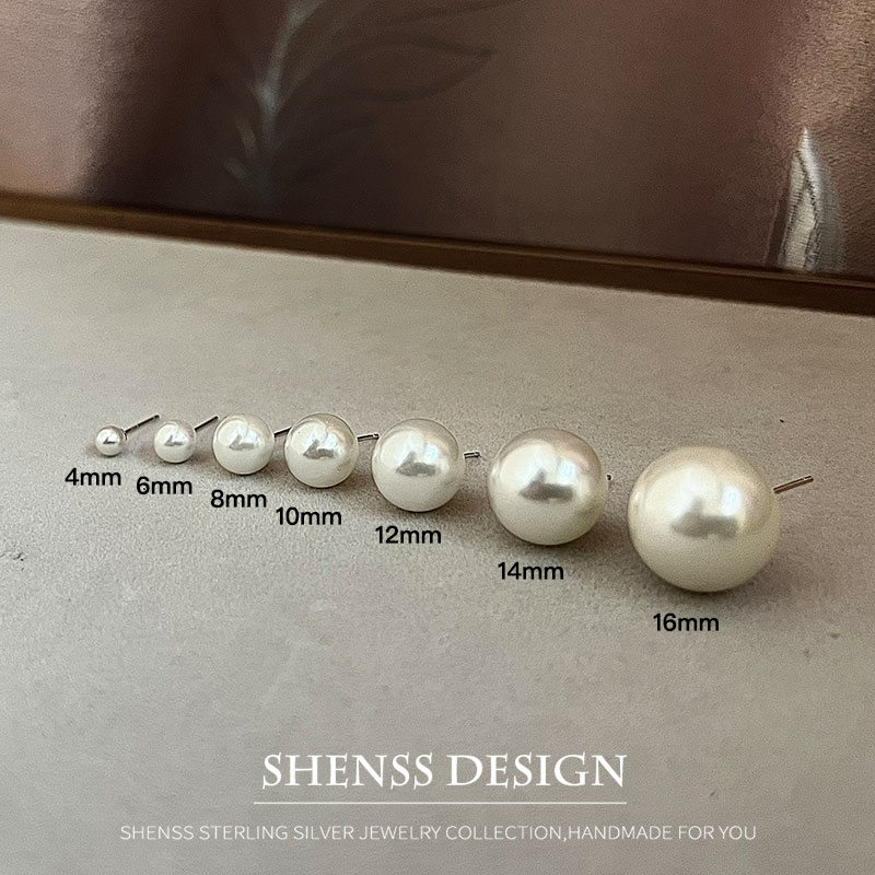 모조 진주 스터드 웨딩 귀걸이 4mm-16mm 925  - Pearl Stud Earrings 리뷰 및 가격