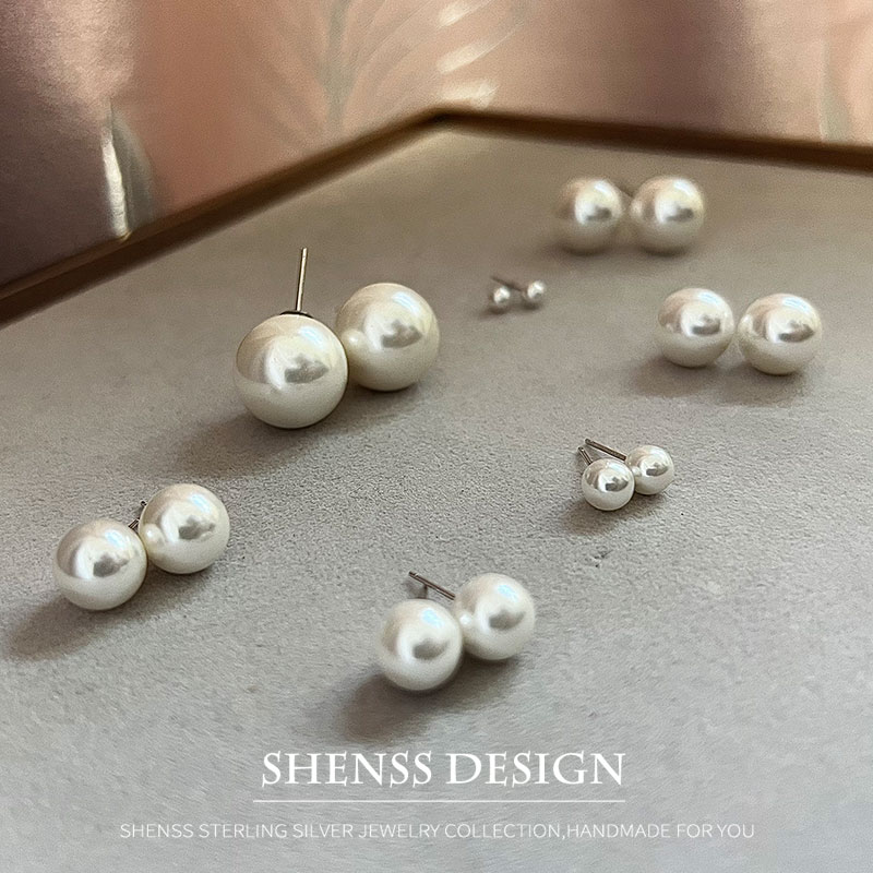 모조 진주 스터드 웨딩 귀걸이 4mm-16mm 925  - Pearl Stud Earrings 리뷰 및 가격