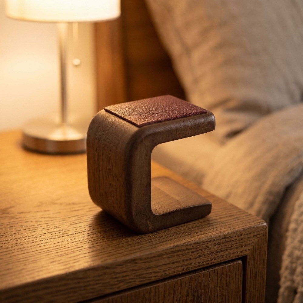 가죽 패드가 있는 나무 소재의 시계 진열대, 테이블 위 - Jewelry Stand Watches 리뷰 및 가격