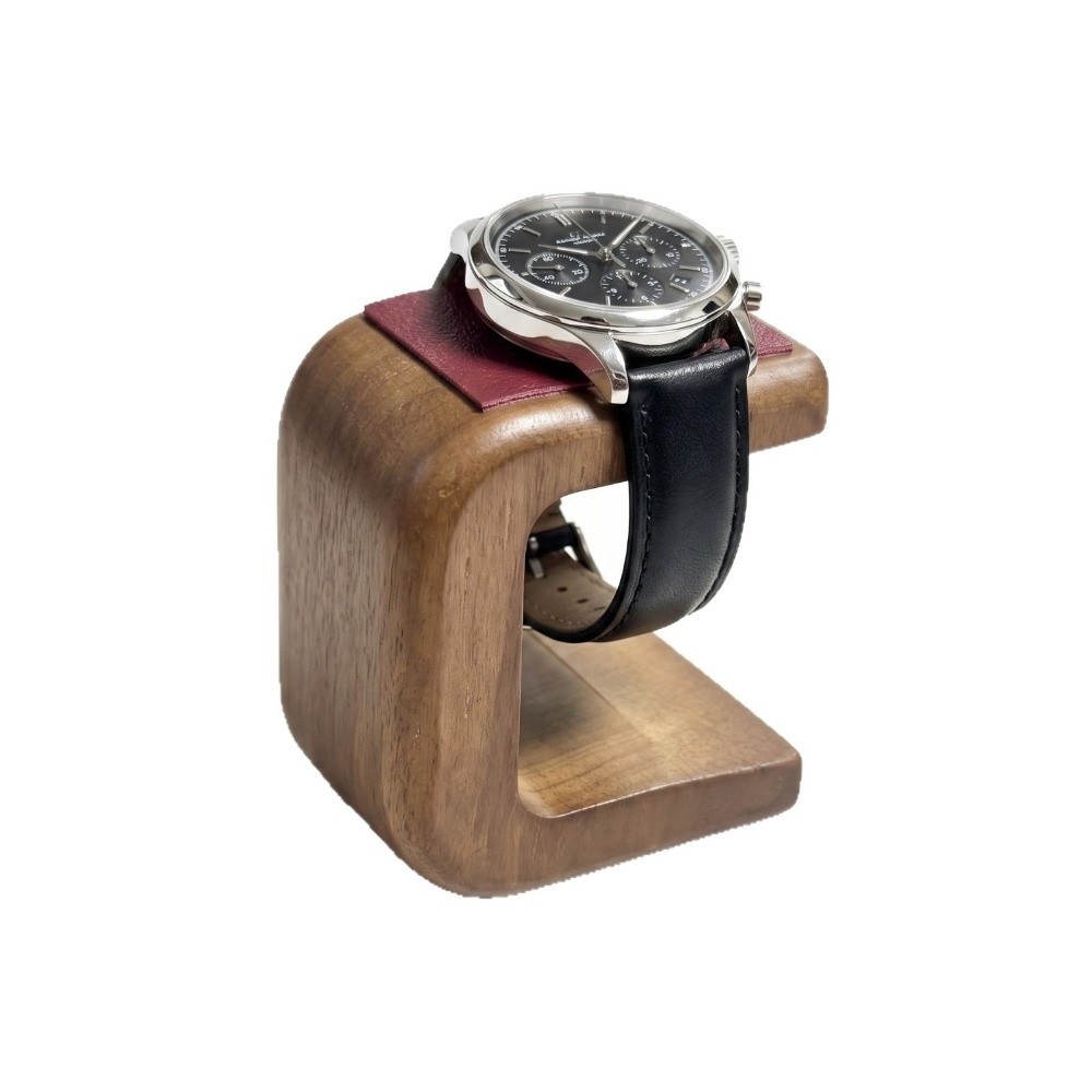 가죽 패드가 있는 나무 소재의 시계 진열대, 테이블 위 - Jewelry Stand Watches 리뷰 및 가격