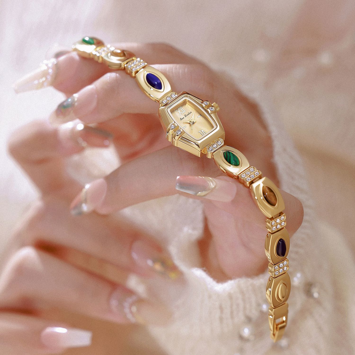 자연 색상의 공작석 프랑스 빈티지 여성용 시계, 정교한 - Vintage Jewelry Watches Women 리뷰 및 가격