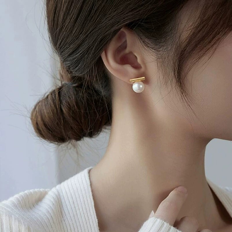 925 실버 니들 한국 패션 진주 귀걸이 여성용 쥬얼리 - Pearl Stud Earrings 리뷰 및 가격