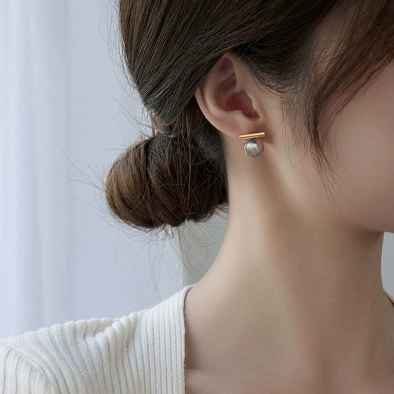 925 실버 니들 한국 패션 진주 귀걸이 여성용 쥬얼리 - Pearl Stud Earrings 리뷰 및 가격