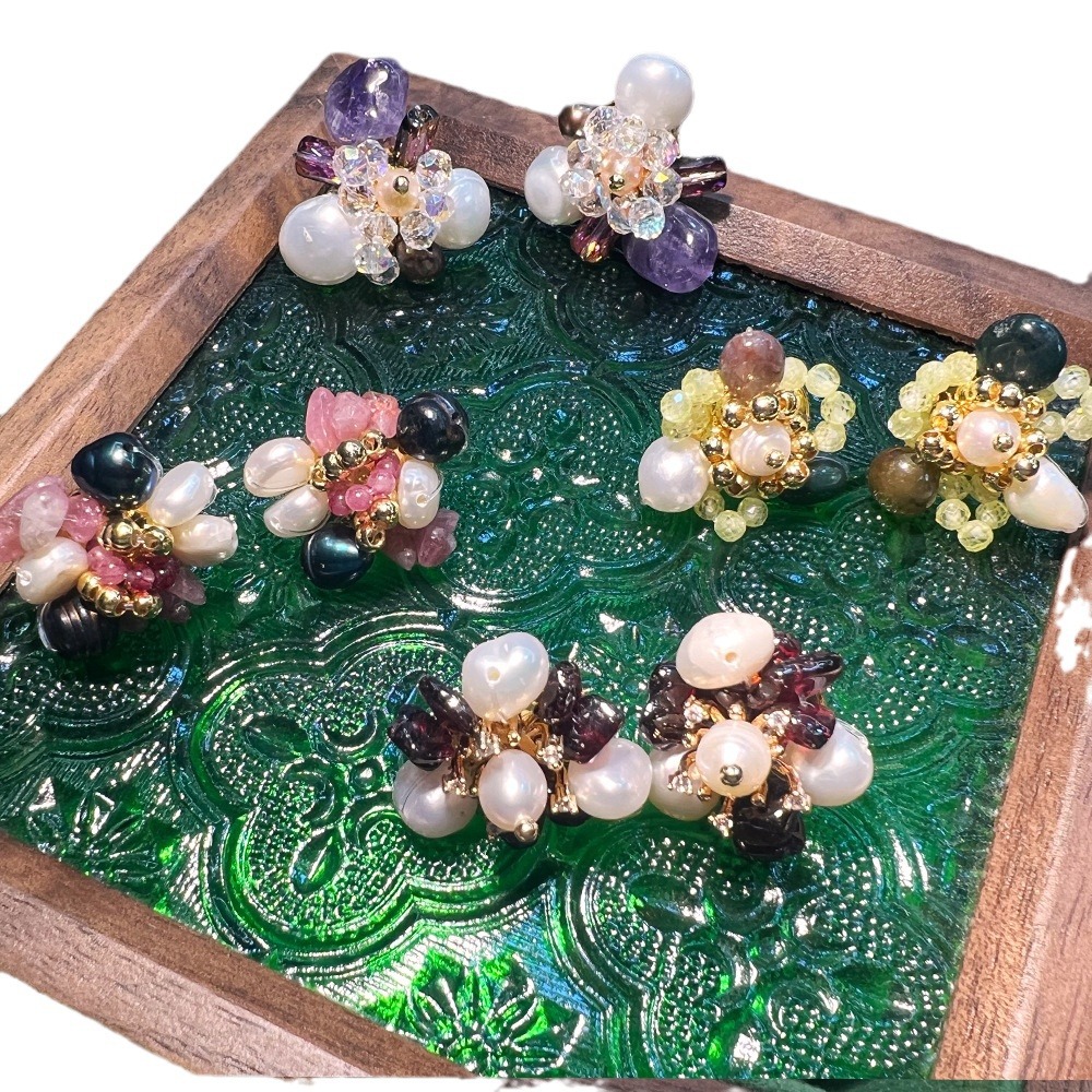 프랑스 수제 천연 진주 바로크 자수정 스터드 귀걸이,  - Pearl Stud Earrings 리뷰 및 가격