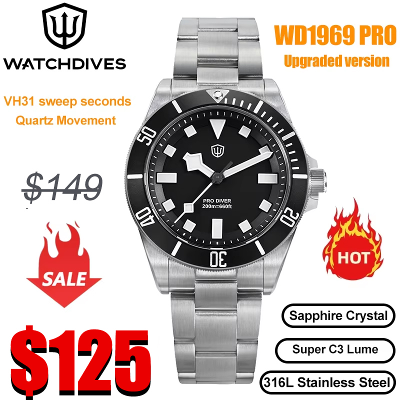 Watchdives WD1969 Pro 38mm 쿼츠  - Rolex Watch Submariner 리뷰 및 가격