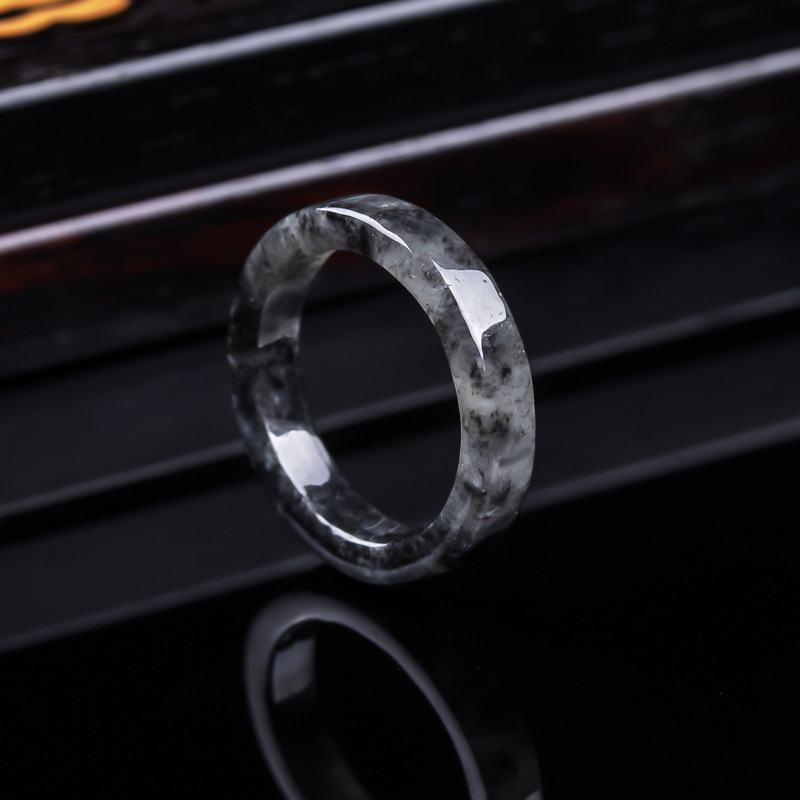 천연 A급 버마산, 블랙 제이디트 아이스 타입 반지,  - Jewelry & Watches Sp Z Oo Opinie 리뷰 및 가격