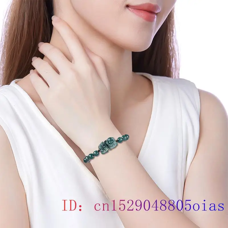 버마제 옥 픽시우 팔찌, 블루 부적, 내추럴 남성 여성 - Jewelry & Watches Sp Z Oo Opinie 리뷰 및 가격