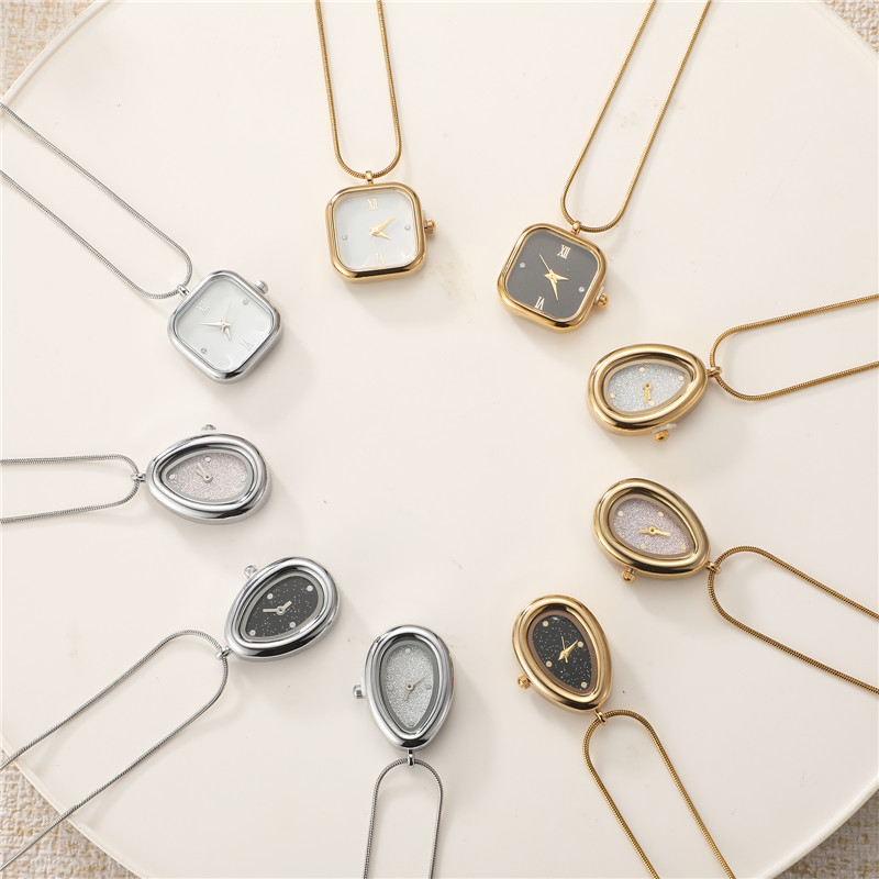 패션 빈티지 사각형 드롭 스테인리스 스틸 목걸이 시계  - Vintage Jewelry Watches Women 리뷰 및 가격