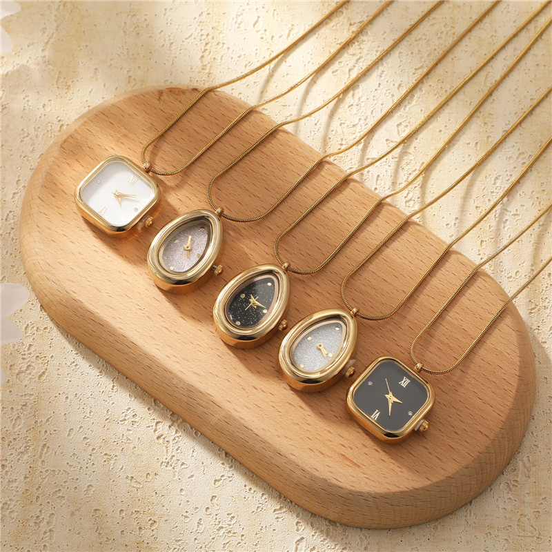 패션 빈티지 사각형 드롭 스테인리스 스틸 목걸이 시계  - Vintage Jewelry Watches Women 리뷰 및 가격