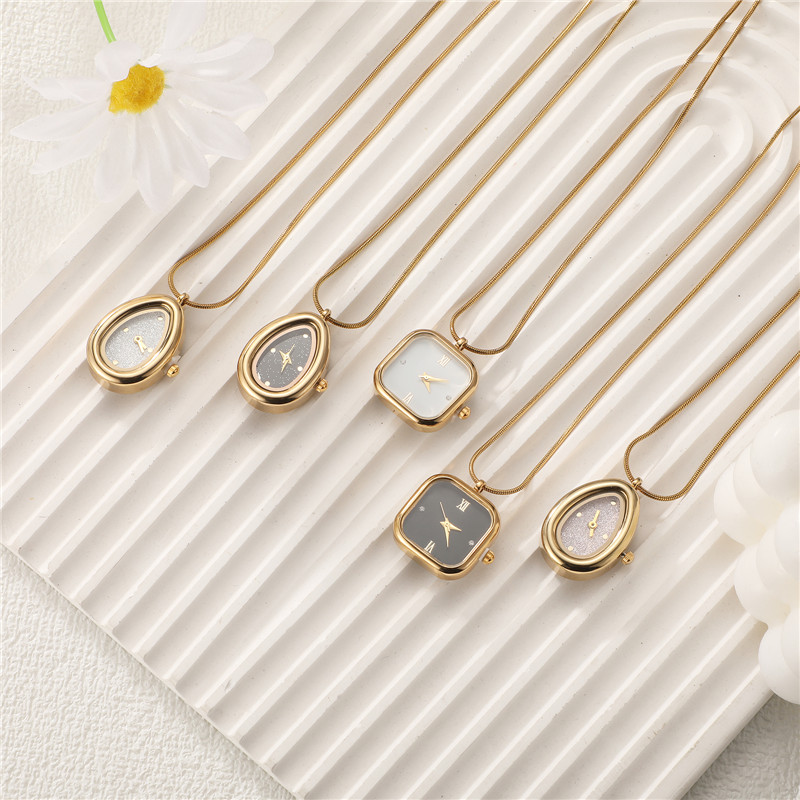 패션 빈티지 사각형 드롭 스테인리스 스틸 목걸이 시계  - Vintage Jewelry Watches Women 리뷰 및 가격
